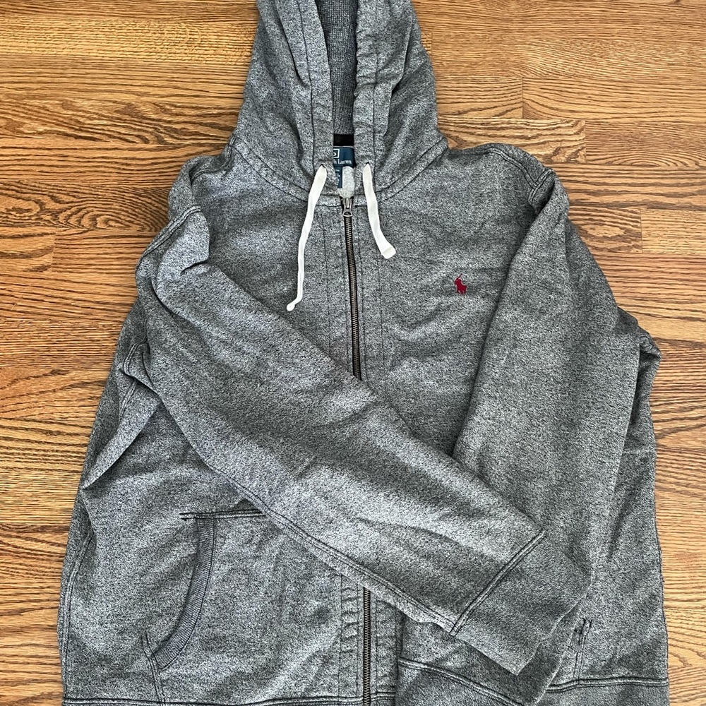 Like new Gray Polo full zip hoodie